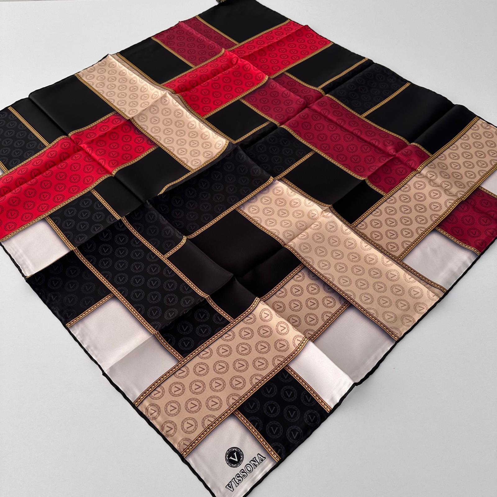 Vissona Twill İpek Eşarp Siyah IPK4311