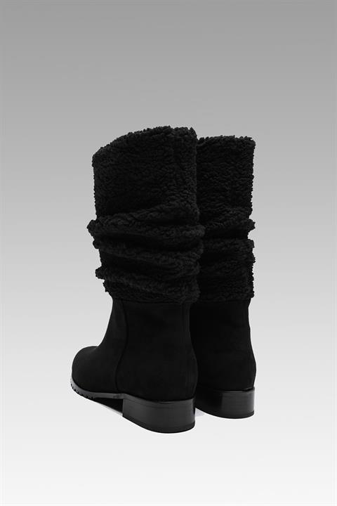Siyah Wooly Topuklu Çizme