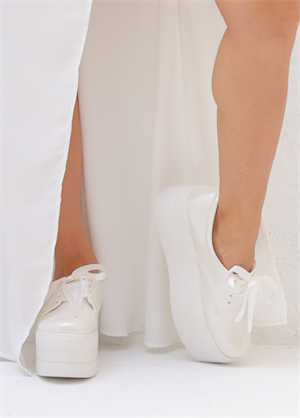 Beyond Kadın Sedef Wedding Platform Gelinlik Deri Sneaker 7cm BYNDWD300