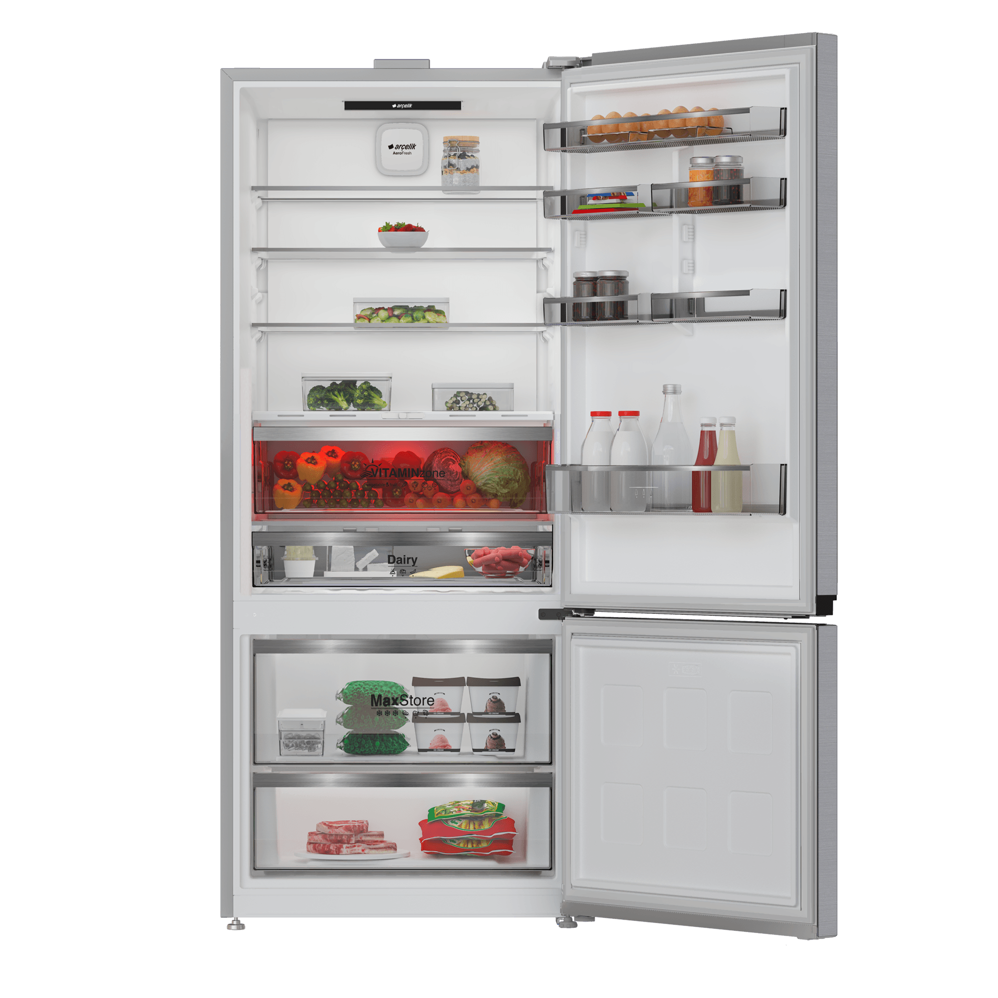 Arçelik 278552 EI AI MaxiFit Alttan Donduruculu Buzdolabı