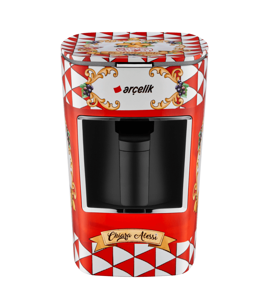 Arçelik Chiara Alessi K 3300 CR Capri Red Türk Kahve Makinesi