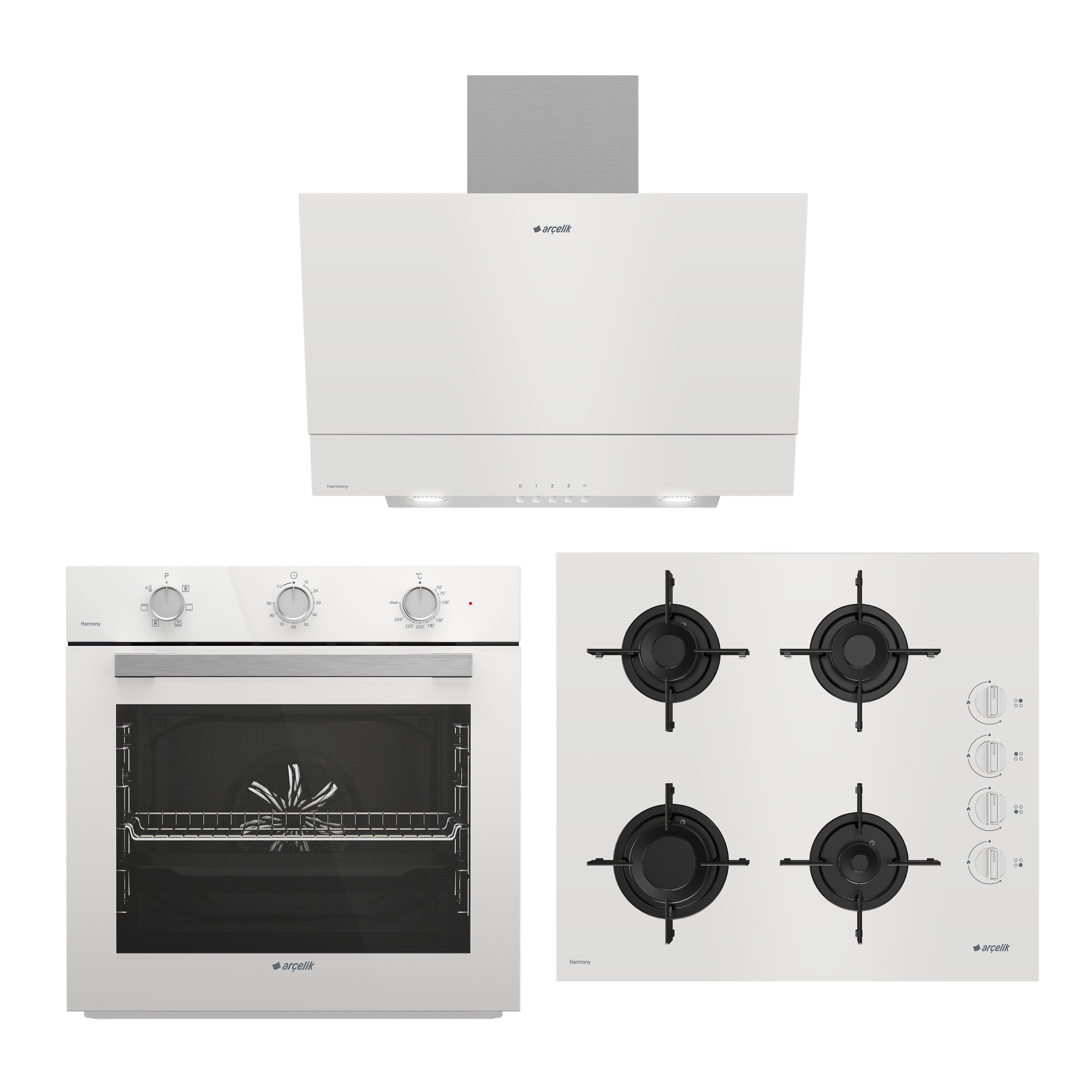 ARÇELİK HARMONİ BEYAZ SET (ADE 605 HB1 - AFC 221 HB - OCD T 601-1 EHB)