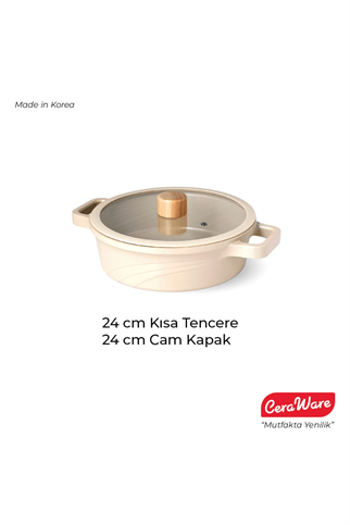 Ceraware Vetta Seramik Kaplama Yapışmaz 24 cm Kısa Tencere