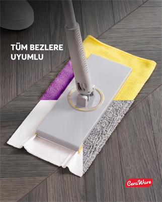 Ceraware Home Care Pratica Click Mop Set El Değmeden Bez Tak Çıkar Kullan At ve Tüm Bezlerle Uyumlu