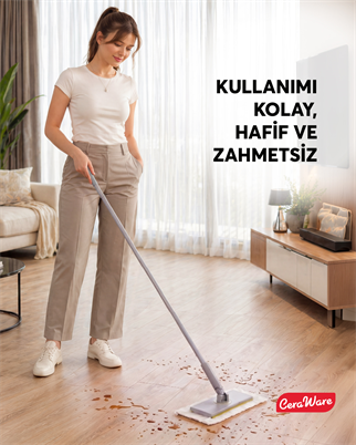 Ceraware Home Care Pratica Click Mop Set El Değmeden Bez Tak Çıkar Kullan At ve Tüm Bezlerle Uyumlu