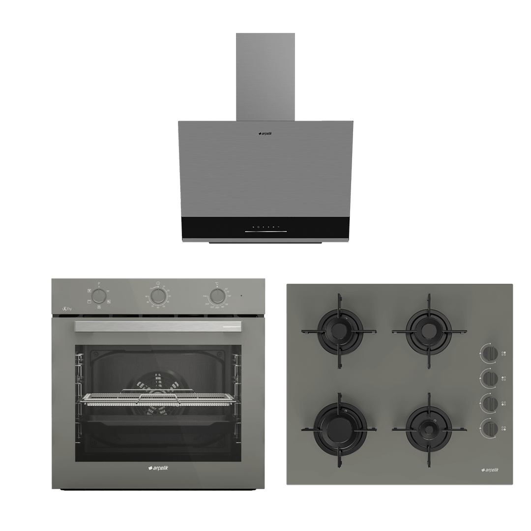 Arçelik Gri Ekonomik Cam Set (ADE 606-2 I - OCD T 601-1 EG - AFC 231 G)