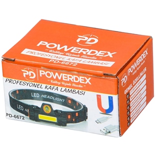 Powerdex Mıknatıslı Ledli Şarjlı Kafa Lambası PD-6672