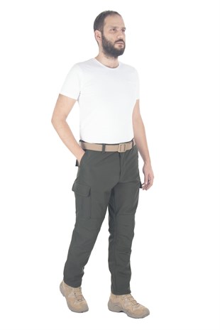 Special Softshell Kargo Pantolon Erkek Haki