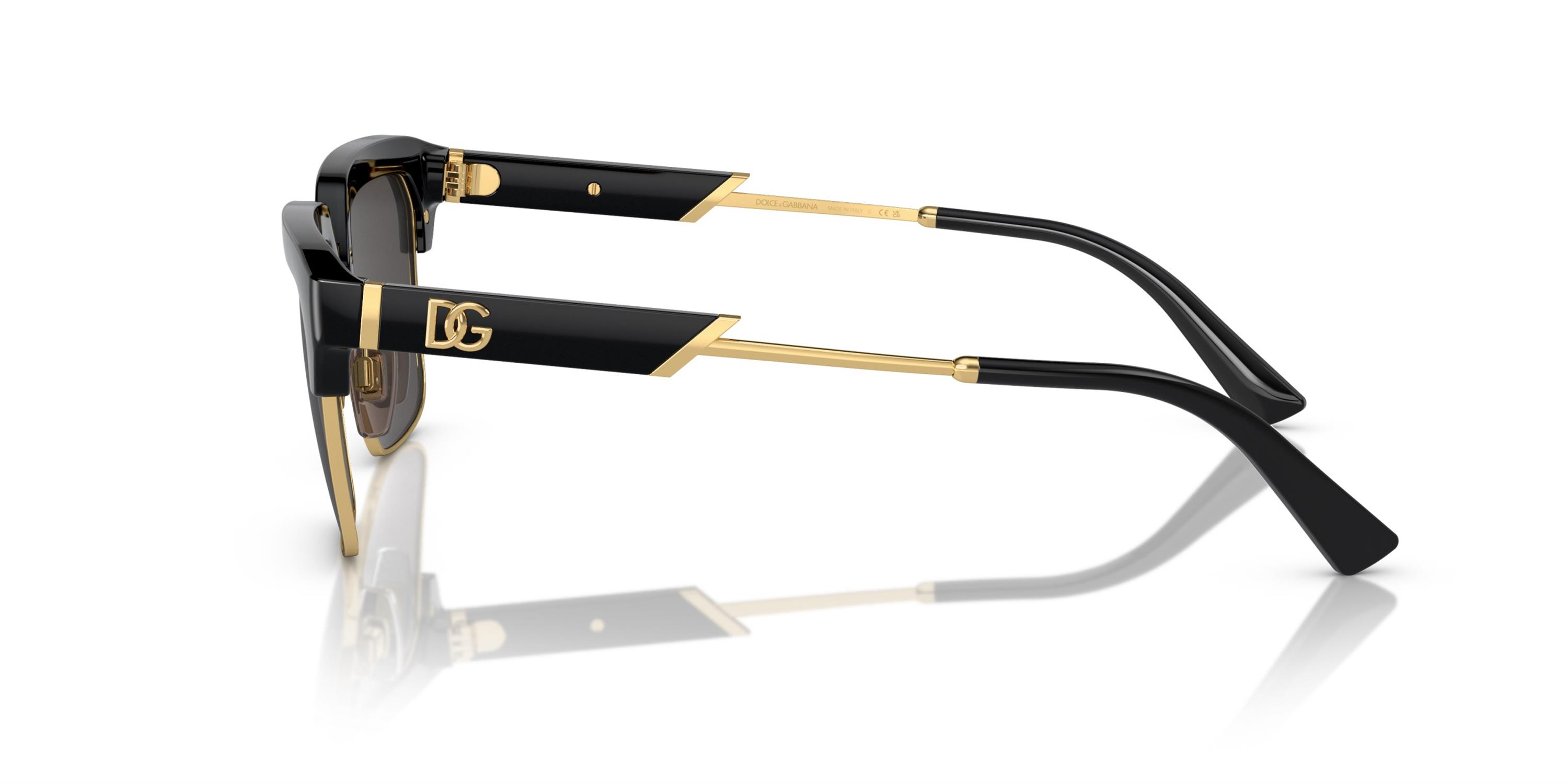 Dolce & Gabbana Dg 6185 501/87 Unisex Square Sunglasses Black/gold 55mm :  Target