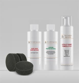 TLS, Taze Deri Boya Seti; Güçlü Temizleyici 200ml, Tamir 150ml ve Bakım 150ml Seti