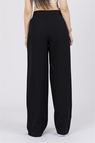 30144 Ön Çift Pileli Salaş Plazzo Cepli Pantolon