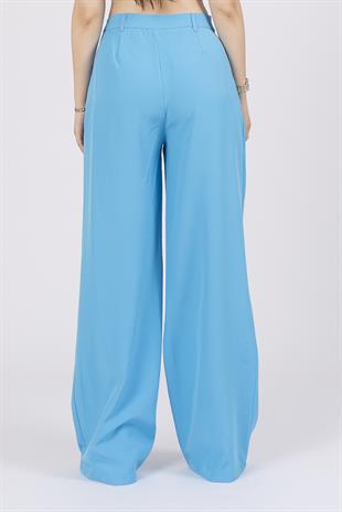 30144 Ön Çift Pileli Salaş Plazzo Cepli Pantolon