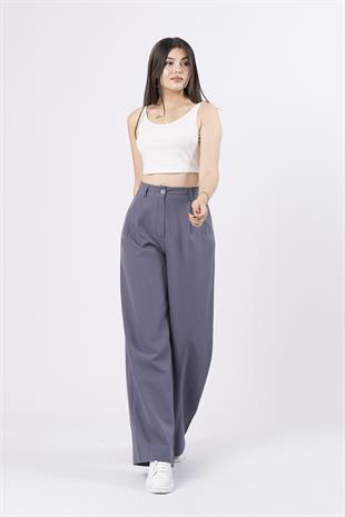 30144 Ön Çift Pileli Salaş Plazzo Cepli Pantolon