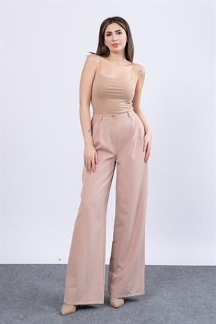 30144 Ön Çift Pileli Salaş Plazzo Cepli Pantolon