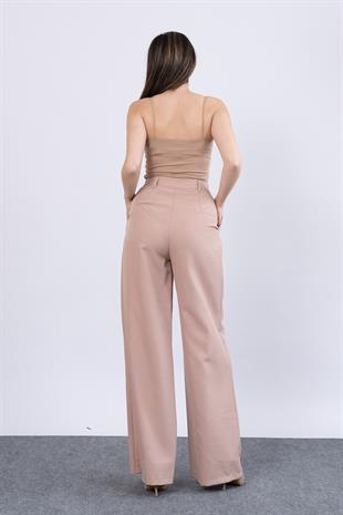 30144 Ön Çift Pileli Salaş Plazzo Cepli Pantolon