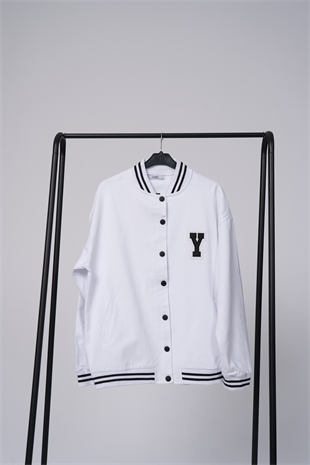 8512 İçi Astarsız Önden Çıtçıt Düğmeli Kot Gabardin Kumaş Çift Cepli Kolej Ceket