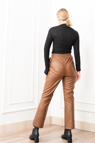 ARIA İnce Şardonlu Deri Pantolon 30322