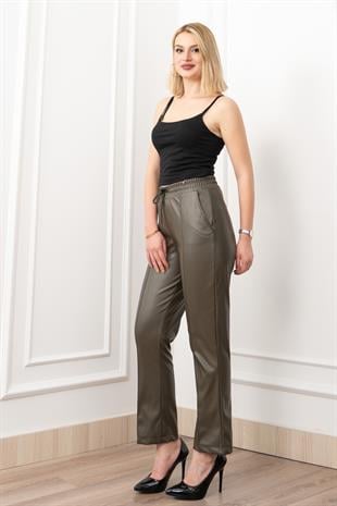 ARIA İnce Şardonlu Deri Pantolon 30322
