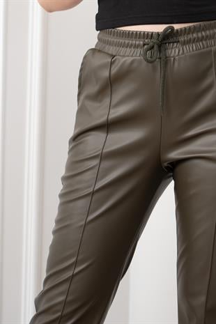 ARIA İnce Şardonlu Deri Pantolon 30322