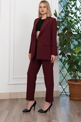 Astarı Desenli Klasik Ceket Pantolon Takım 1273