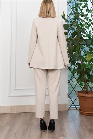 Astarı Desenli Klasik Ceket Pantolon Takım 1273