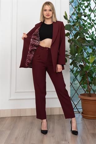 Astarı Desenli Klasik Ceket Pantolon Takım 1273