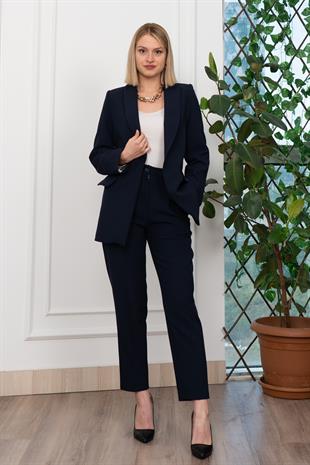 Astarı Desenli Klasik Ceket Pantolon Takım 1273