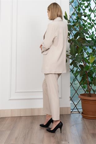 Astarı Desenli Klasik Ceket Pantolon Takım 1273