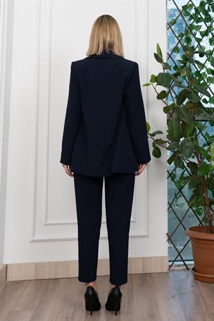 Astarı Desenli Klasik Ceket Pantolon Takım 1273