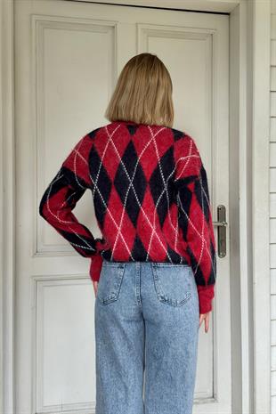 Baklava Desen Yumoş Yün Kazak 2777