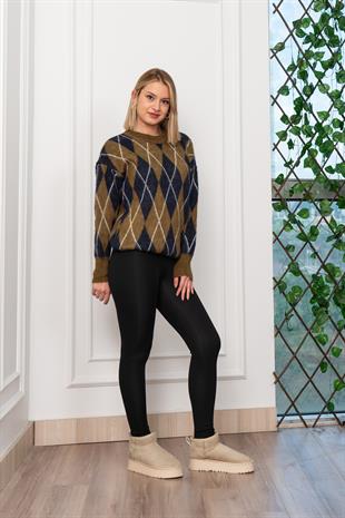 Baklava Desen Yumoş Yün Kazak 2777