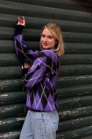 Baklava Desen Yumoş Yün Kazak 2777