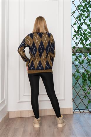 Baklava Desen Yumoş Yün Kazak 2777