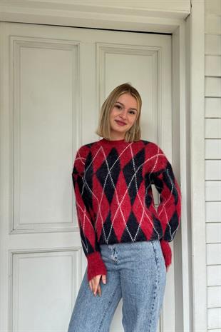 Baklava Desen Yumoş Yün Kazak 2777