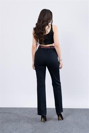 Boru Paça Kemerli Smart Pantolon 3989