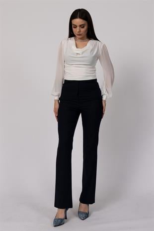 Cepsiz İspanyol Paça Kumaş Pantolon 30088