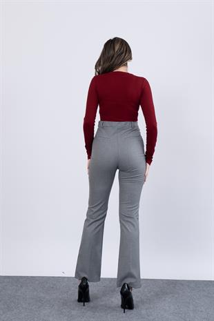 Cepsiz İspanyol Paça Kumaş Pantolon 30088