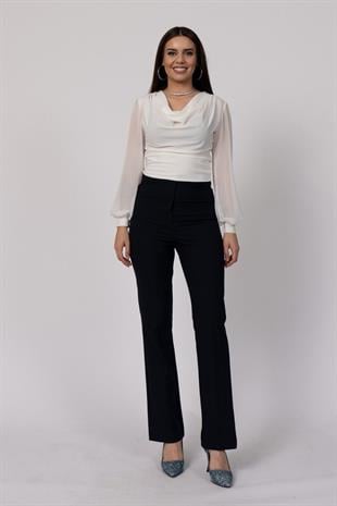 Cepsiz İspanyol Paça Kumaş Pantolon 30088