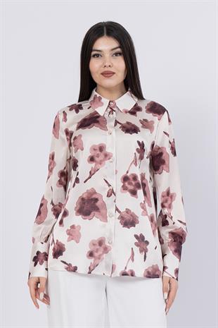 Çiçek Desenli Klasik Gömlek 70012
