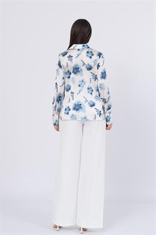 Çiçek Desenli Klasik Gömlek 70012