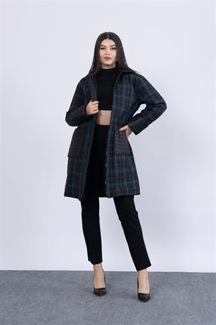 Çift Taraflı Ekose Desenli İç Kapitoneli Kaban 2573