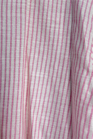 Çizgili Ve Simli Uzun Pamuk Viskon Gömlek 2730