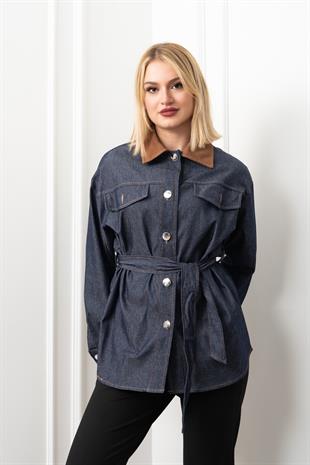 Denim Dream Kuşaklı Oversize Ceket 8624