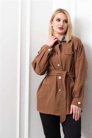 Denim Dream Kuşaklı Oversize Ceket 8624