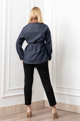 Denim Dream Kuşaklı Oversize Ceket 8624