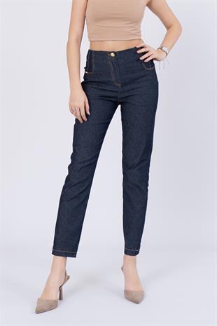 Denim Pensli Dar Paça Ve Cepli Pantolon 30207