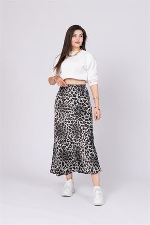 Desenli Saten Verev Etek 6745