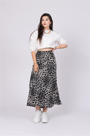 Desenli Saten Verev Etek 6745