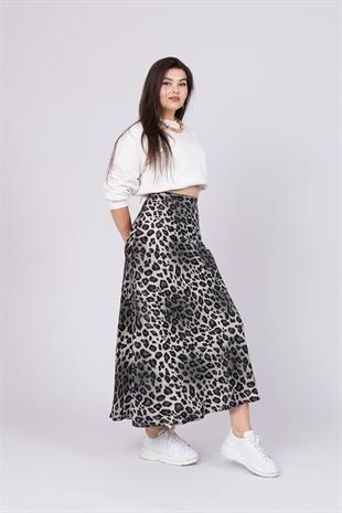 Desenli Saten Verev Etek 6745