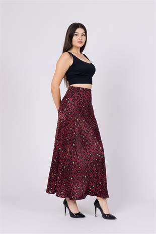 Desenli Saten Verev Etek 6745